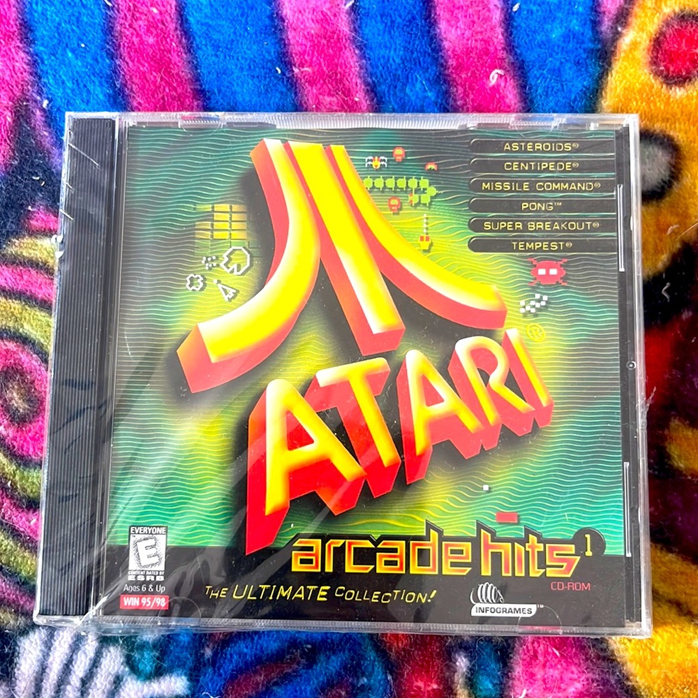 1999 Vintage Hasbro Atari Arcade Hits 1 Windows 95/98 
Cd-Rom